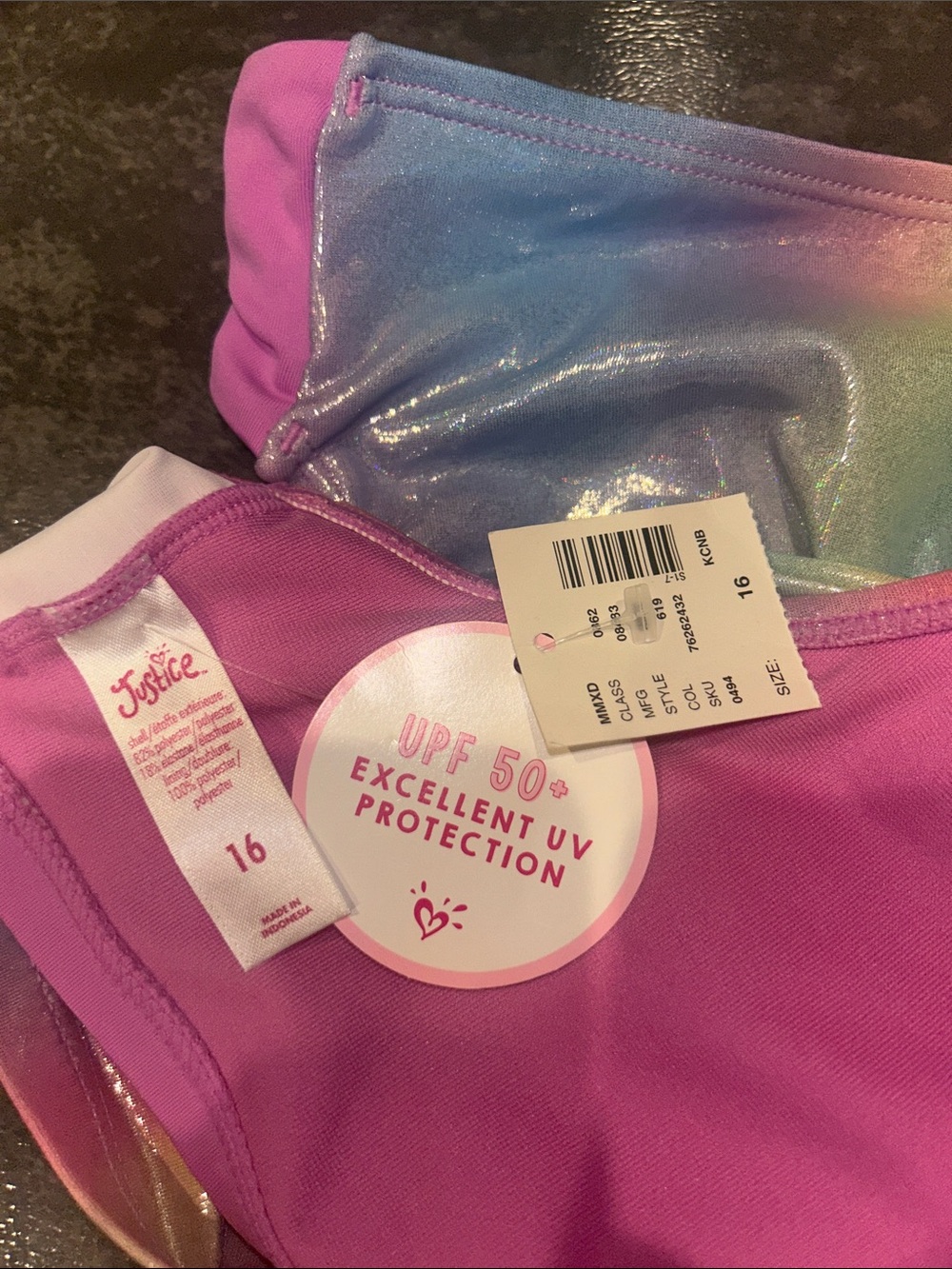 Two Justice Tankini and Bikini Swimsuits-NWT-Girls Size 16- Cute Designs! - Picture 7 of 8